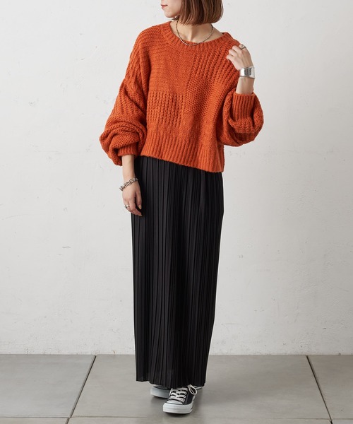 CIAOPANIC TYPY（チャオパニックティピー）の「【ZOZOTOWN限定】モヘアライクドルマンローゲージショートニット（ニット/セーター・レディース・ピンク/オレンジ/グリーン/サンドベージュ・ONE SIZE）」の18枚目の写真