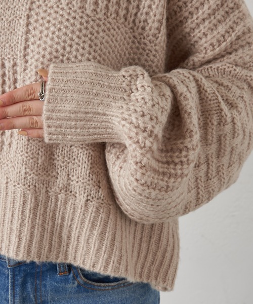 CIAOPANIC TYPY（チャオパニックティピー）の「【ZOZOTOWN限定】モヘアライクドルマンローゲージショートニット（ニット/セーター・レディース・ピンク/オレンジ/グリーン/サンドベージュ・ONE SIZE）」の9枚目の写真