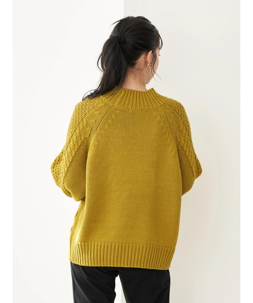 earth music&ecology（アースミュージックアンドエコロジー）の「アランハイネックニット（ニット/セーター・レディース・チャコールグレー/ベージュ/イエロー/アイボリー・FREE）」の8枚目の写真