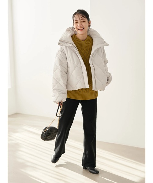 earth music&ecology（アースミュージックアンドエコロジー）の「アランハイネックニット（ニット/セーター・レディース・チャコールグレー/ベージュ/イエロー/アイボリー・FREE）」の17枚目の写真