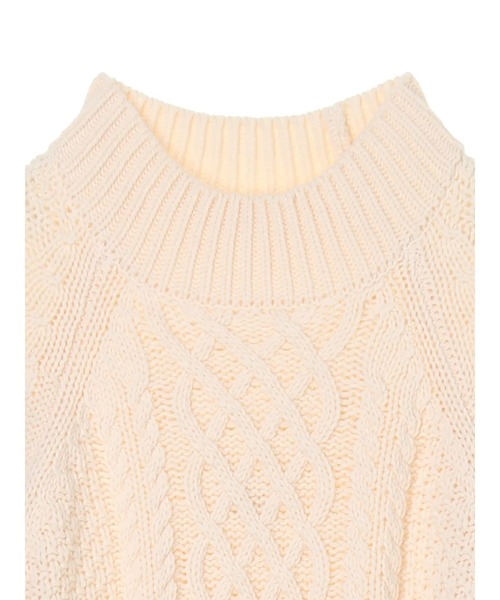 earth music&ecology（アースミュージックアンドエコロジー）の「アランハイネックニット（ニット/セーター・レディース・チャコールグレー/ベージュ/イエロー/アイボリー・FREE）」の20枚目の写真