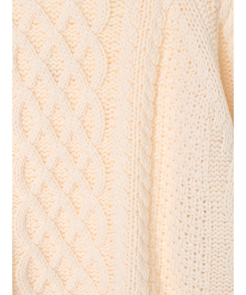 earth music&ecology（アースミュージックアンドエコロジー）の「アランハイネックニット（ニット/セーター・レディース・チャコールグレー/ベージュ/イエロー/アイボリー・FREE）」の16枚目の写真