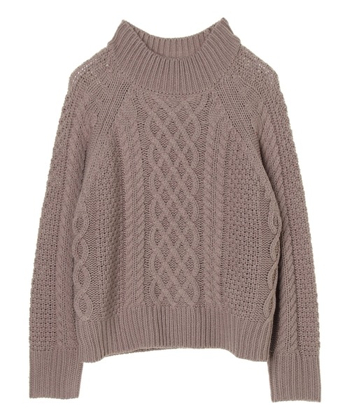 earth music&ecology（アースミュージックアンドエコロジー）の「アランハイネックニット（ニット/セーター・レディース・チャコールグレー/ベージュ/イエロー/アイボリー・FREE）」の10枚目の写真