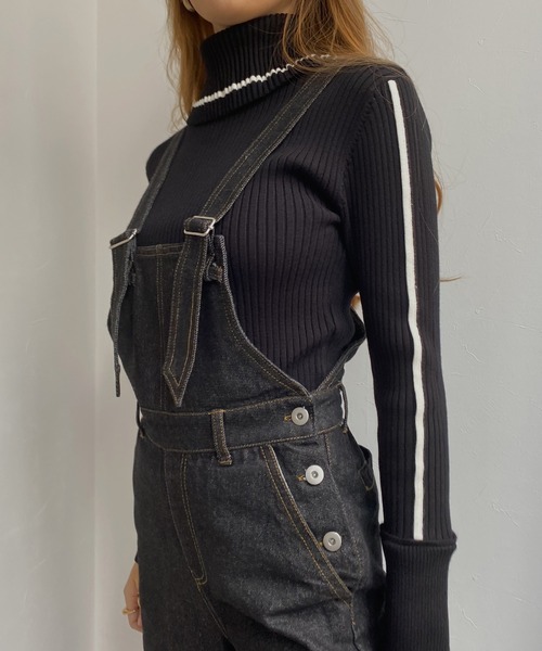 Avvenente(アベネンテ)の「【Avvenente】ストレートデニムオーバーオール(サロペット/オーバーオール・レディース・ブラック/ネイビー・FREE)」の9枚目の写真