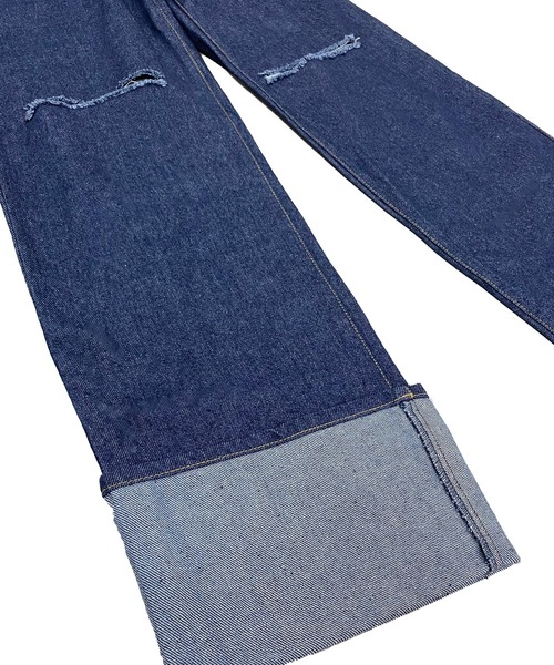 Avvenente(アベネンテ)の「【Avvenente】ストレートデニムオーバーオール(サロペット/オーバーオール・レディース・ブラック/ネイビー・FREE)」の14枚目の写真