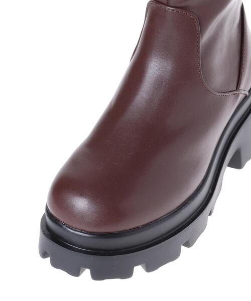 INGNI（イング）の「プラットフォームソールロングブーツ（ブーツ・レディース・ブラック/ブラウン・M）」の5枚目の写真