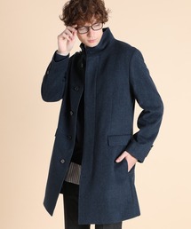 【極美品】 LANVIN en Bleu スタンドカラーコート【ケース付】 LANVIN en Bleu（ランバンオンブルー）の「比翼仕立 スタンドカラー