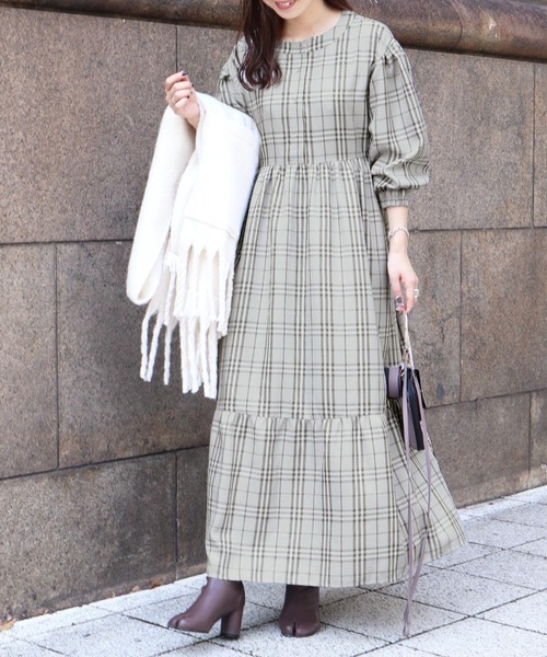 KOBE LETTUCE（コウベレタス）の「前後2WAYティアードワンピース（ワンピース・レディース・ネイビー/ピンク系その他/ダークカーキ/ブラック系/ベージュ系・MEDIUM/LONG）」の15枚目の写真