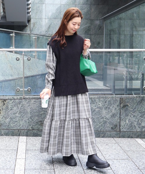 KOBE LETTUCE（コウベレタス）の「前後2WAYティアードワンピース（ワンピース・レディース・ネイビー/ピンク系その他/ダークカーキ/ブラック系/ベージュ系・MEDIUM/LONG）」の11枚目の写真