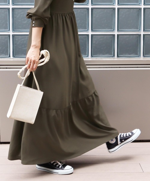 KOBE LETTUCE（コウベレタス）の「前後2WAYティアードワンピース（ワンピース・レディース・ネイビー/ピンク系その他/ダークカーキ/ブラック系/ベージュ系・MEDIUM/LONG）」の14枚目の写真