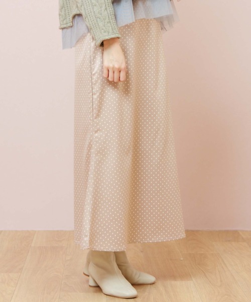 flower（フラワー）の「グロッシードットスカート（スカート・レディース・ブラウン/ベージュ・FREE）」の2枚目の写真