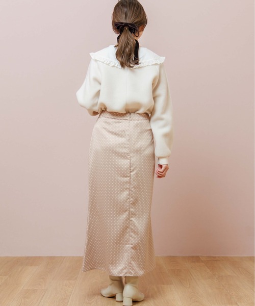 flower（フラワー）の「グロッシードットスカート（スカート・レディース・ブラウン/ベージュ・FREE）」の6枚目の写真