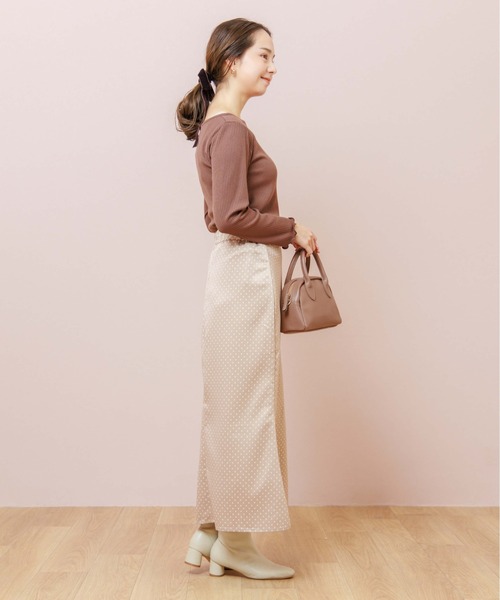 flower（フラワー）の「グロッシードットスカート（スカート・レディース・ブラウン/ベージュ・FREE）」の3枚目の写真