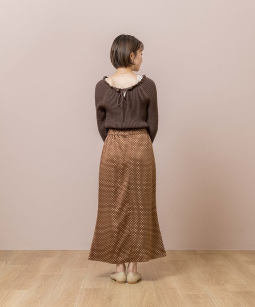 flower（フラワー）の「グロッシードットスカート（スカート・レディース・ブラウン/ベージュ・FREE）」の5枚目の写真