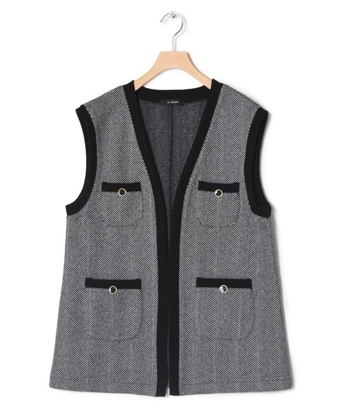 w closet(ダブルクローゼット)の「ヘリンボーンポケットベスト(ベスト・レディース・カーキ/ホワイト×ブラック・FREE)」の18枚目の写真