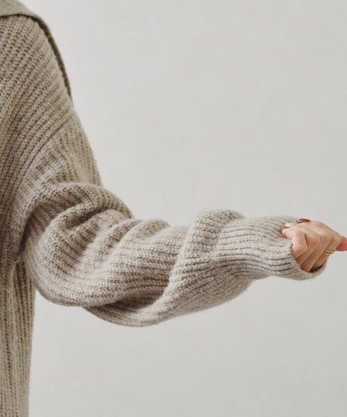 acro（アクロ）の「スキッパーセーラーカラーニットワンピース/AC1226（ワンピース・レディース・ベージュ/アイボリー/グリーン・ﾌﾘ-）」の6枚目の写真