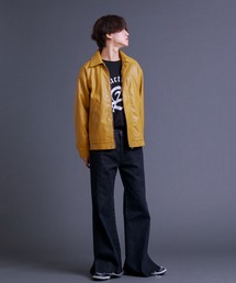 Adoon plain | 【Adoon plain】フェイクレザージャケット(ライダースジャケット)