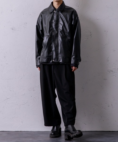 美品 Adoon Plain アドーンプレーン フェイクレザー ロング コート Adoon plain（アドーンプレーン）の「【Adoon plain】フェイク