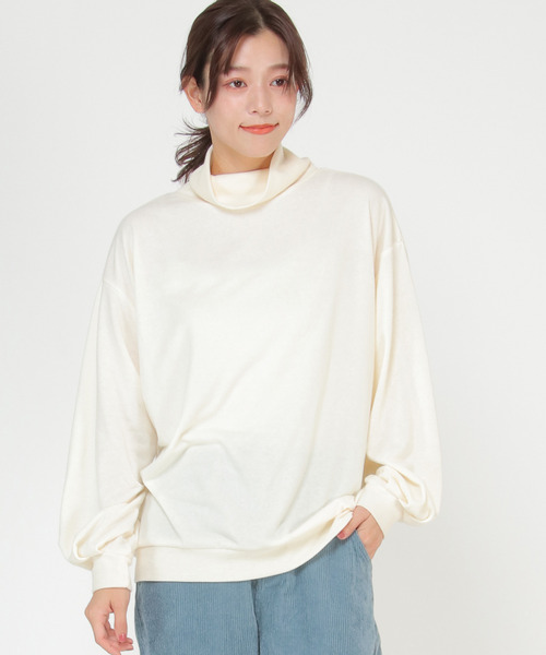LBC(エルビーシー)の「リブハイネックボリュームプルオーバー(Tシャツ/カットソー・レディース・ホワイト/チャコールグレー/ライム・M/L)」の20枚目の写真