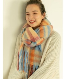 チェック柄ボリュームマフラー