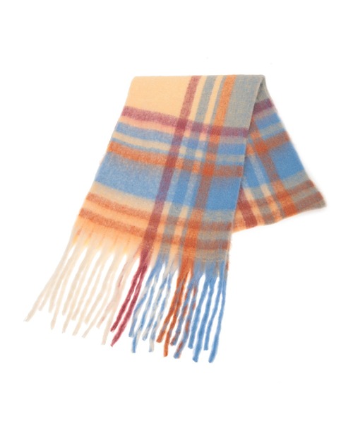 fifth（フィフス）の「チェック柄ボリュームマフラー（マフラー・レディース・ベージュ/パープル・FREE）」の7枚目の写真