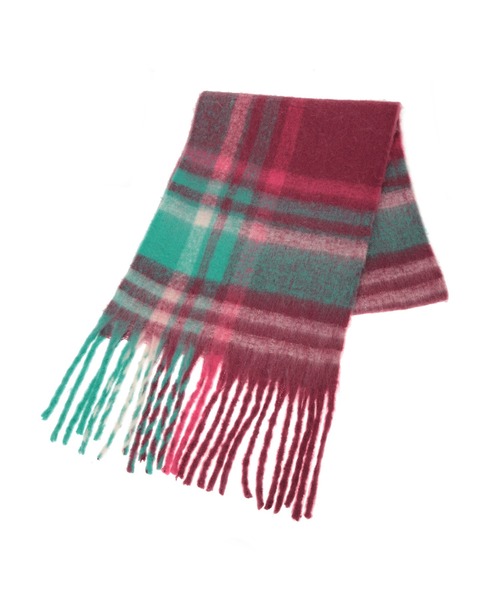 fifth（フィフス）の「チェック柄ボリュームマフラー（マフラー・レディース・ベージュ/パープル・FREE）」の3枚目の写真