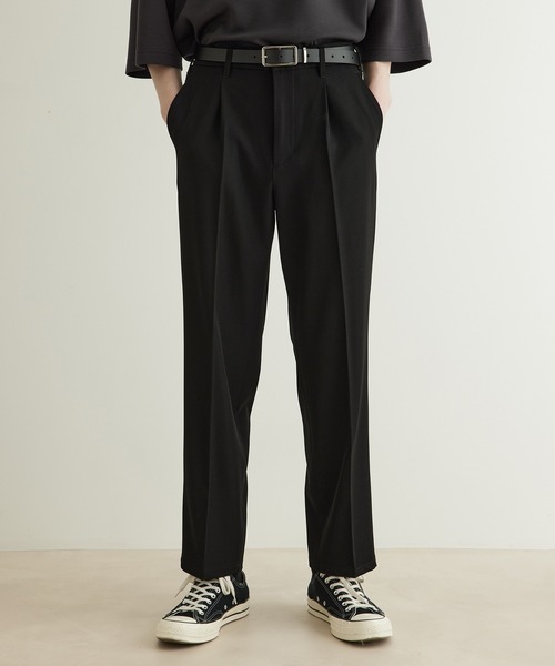 JUNRED（ジュンレッド）の「ドレープサージ1タックストレート（スラックス・メンズ・ブルー系その他4/ブラック/グレー系その他・L/S/M）」の2枚目の写真