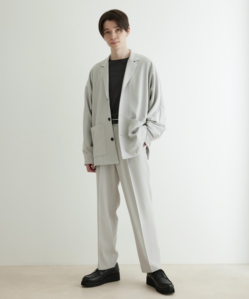 JUNRED（ジュンレッド）の「ドレープサージ1タックストレート（スラックス・メンズ・ブルー系その他4/ブラック/グレー系その他・L/S/M）」の7枚目の写真