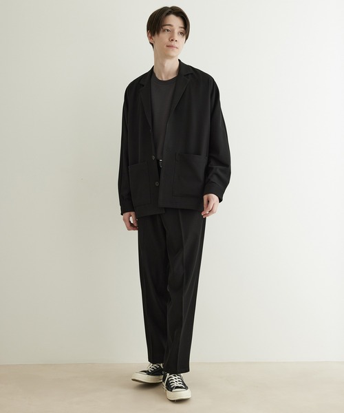 JUNRED（ジュンレッド）の「ドレープサージ1タックストレート（スラックス・メンズ・ブルー系その他4/ブラック/グレー系その他・L/S/M）」の17枚目の写真