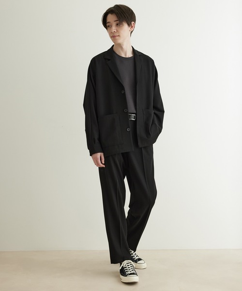 JUNRED（ジュンレッド）の「ドレープサージ1タックストレート（スラックス・メンズ・ブルー系その他4/ブラック/グレー系その他・L/S/M）」の15枚目の写真