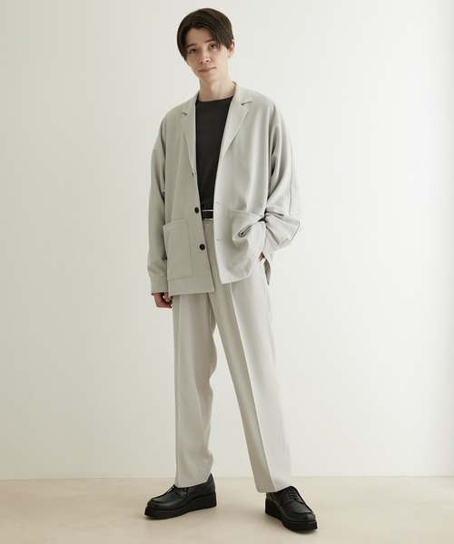 JUNRED（ジュンレッド）の「ドレープサージ1タックストレート（スラックス・メンズ・ブルー系その他4/ブラック/グレー系その他・L/S/M）」の12枚目の写真