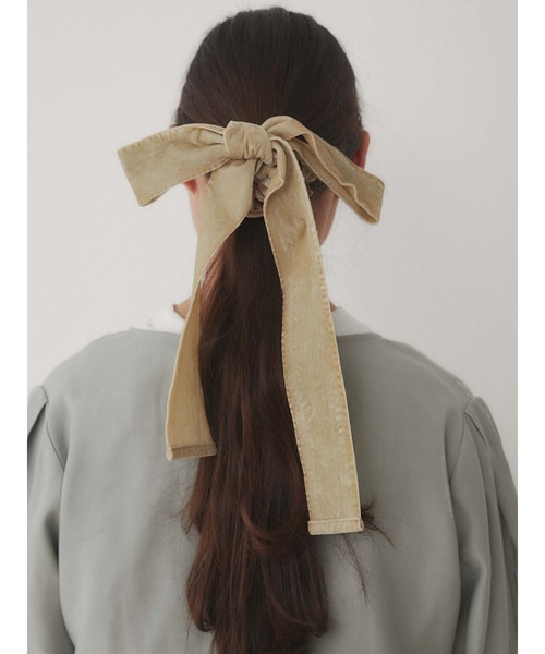 merry jenny（メリージェニー）の「BIGリボンベロアシュシュ（シュシュ・レディース・ブラック/ミント/ベージュ・FREE）」の15枚目の写真