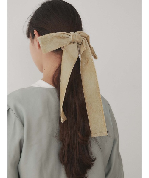 merry jenny（メリージェニー）の「BIGリボンベロアシュシュ（シュシュ・レディース・ブラック/ミント/ベージュ・FREE）」の16枚目の写真