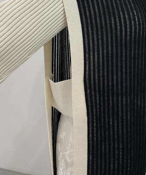 CAPRICIEUX LE'MAGE（カプリシューレマージュ）の「【AgAwd/アガウド】パイピングニットワンピース（ワンピース・レディース・ブラック/アイボリー・FREE）」の12枚目の写真