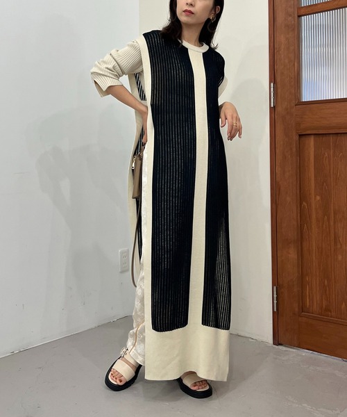 CAPRICIEUX LE'MAGE（カプリシューレマージュ）の「【AgAwd/アガウド】パイピングニットワンピース（ワンピース・レディース・ブラック/アイボリー・FREE）」の20枚目の写真