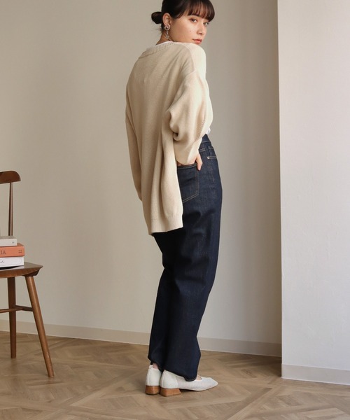 HER CLOSET（ハークローゼット）の「【shemoshelly】コットンブレンドデザインスリーブニットロングカーディガン（カーディガン/ボレロ・レディース・アイボリー/ブラック/テラコッタ/グリーン/ライトブルー・M）」の12枚目の写真