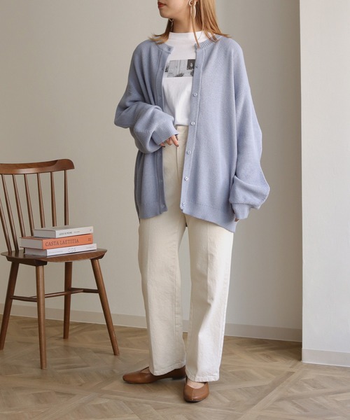 HER CLOSET（ハークローゼット）の「【shemoshelly】コットンブレンドデザインスリーブニットロングカーディガン（カーディガン/ボレロ・レディース・アイボリー/ブラック/テラコッタ/グリーン/ライトブルー・M）」の15枚目の写真