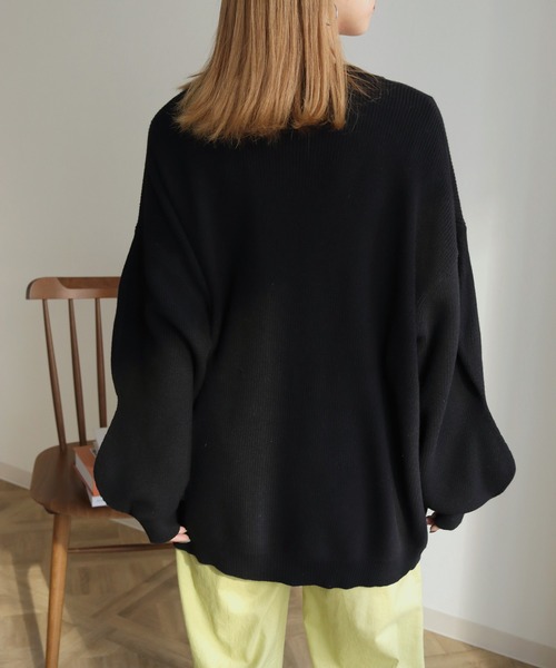 HER CLOSET（ハークローゼット）の「【shemoshelly】コットンブレンドデザインスリーブニットロングカーディガン（カーディガン/ボレロ・レディース・アイボリー/ブラック/テラコッタ/グリーン/ライトブルー・M）」の7枚目の写真