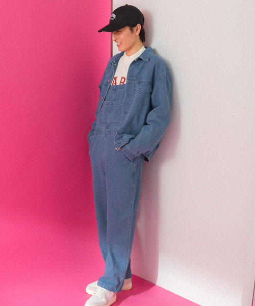 HEYUMM（ヘユム）の「オーバーサイズルーズデニムサロペット（サロペット/オーバーオール・レディース・ブラック/インディゴブルー/ライトインディゴブルー・ONE）」の14枚目の写真
