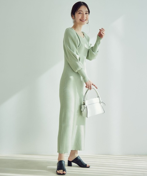 VIS ワンピース ライトグリーン