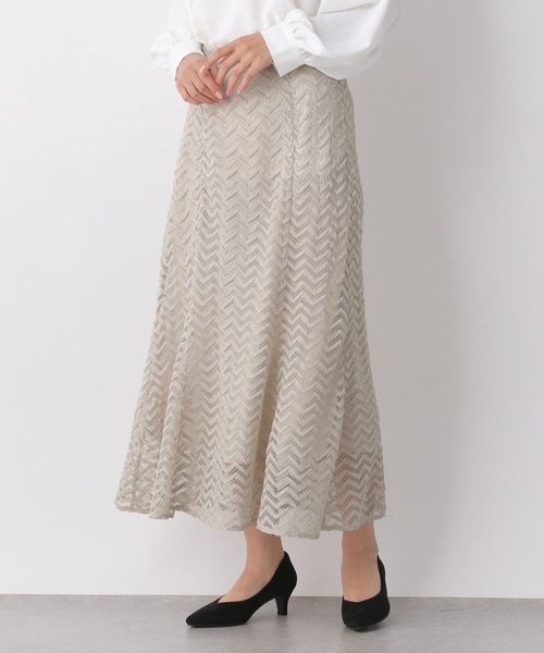 LEPSIM（レプシィム）の「レースマーメイドスカート　259286（スカート・レディース・グレイッシュベージュ/ネイビー・MEDIUM/LARGE）」の2枚目の写真