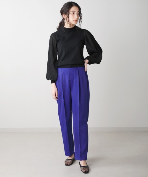 Bou Jeloud(ブージュルード)の「【WEB限定】センタータックテーパードパンツ(その他パンツ・レディース・ブラック/ピンク/ブルー/グリーン・38)」の5枚目の写真