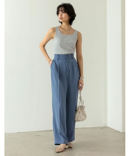 Re:EDIT（リエディ）の「無地テレコリブタンクトップ（タンクトップ・レディース・ホワイト/ブラック系その他/ライトグリーン/ブラック/パープル/グレー/ホワイト系その他・LARGE/MEDIUM）」の22枚目の写真