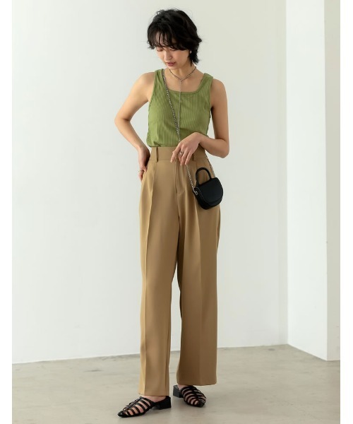 Re:EDIT（リエディ）の「無地テレコリブタンクトップ（タンクトップ・レディース・ホワイト/ブラック系その他/ライトグリーン/ブラック/パープル/グレー/ホワイト系その他・LARGE/MEDIUM）」の18枚目の写真