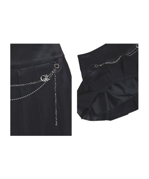 A'GEM/9 × .kom『CRANK/クランク』SATIN CHAIN TENNIS SKIRT