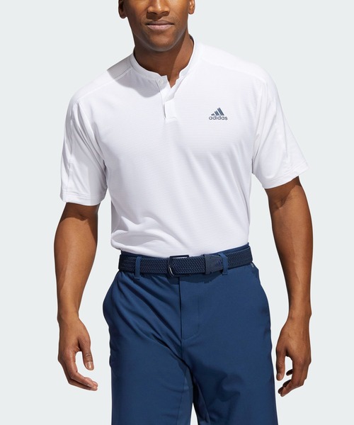 セール】ソリッド 半袖ボタンスタンドカラーシャツ【adidas Golf