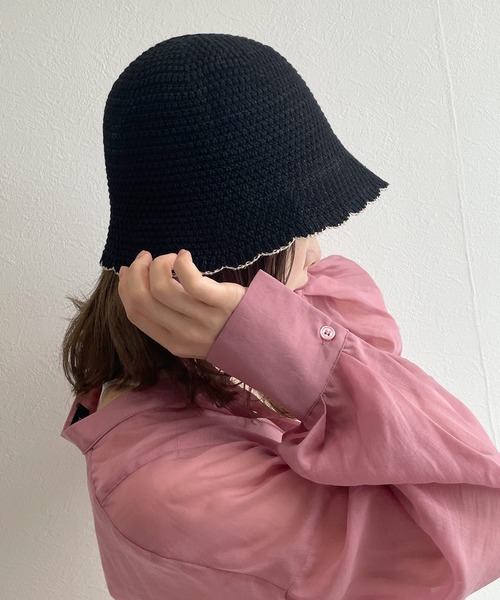 w closet（ダブルクローゼット）の「チューリップハット（ハット・レディース・ブラック/ベージュ/アイボリー・FREE）」の2枚目の写真