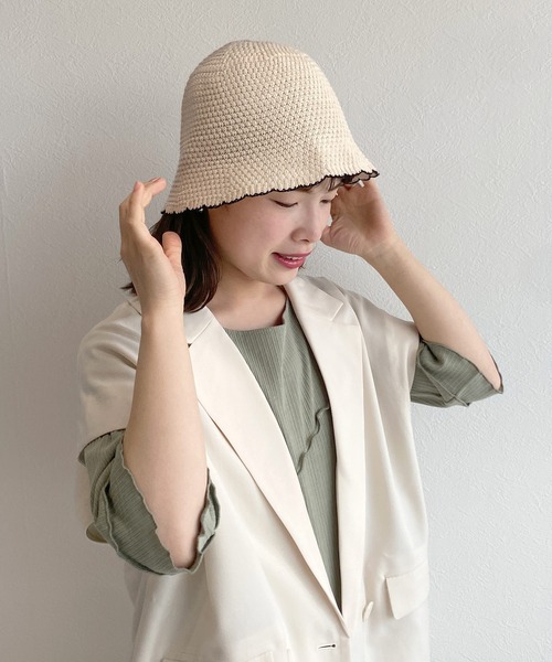 w closet（ダブルクローゼット）の「チューリップハット（ハット・レディース・ブラック/ベージュ/アイボリー・FREE）」の8枚目の写真