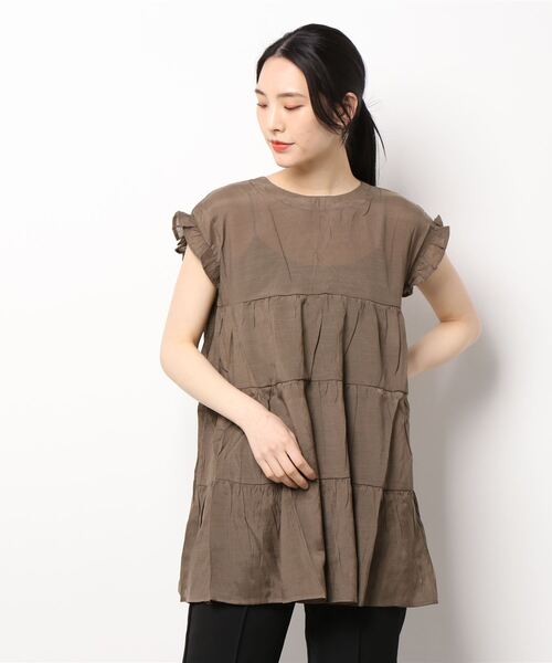 koe(コエ)の「ティアードチュニック*(チュニック・レディース・ブラック/ブラウン/カーキ/グレイッシュベージュ・M)」の3枚目の写真