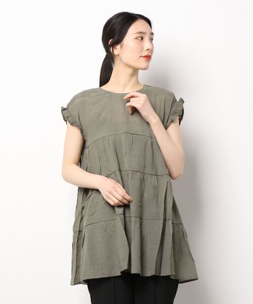 koe(コエ)の「ティアードチュニック*(チュニック・レディース・ブラック/ブラウン/カーキ/グレイッシュベージュ・M)」の4枚目の写真